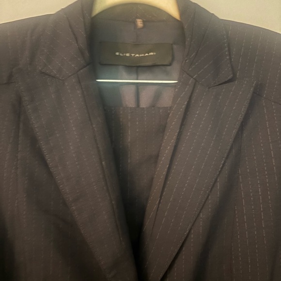 Elie Tahari Navy Wool Skirt Set - Picture 3 of 14